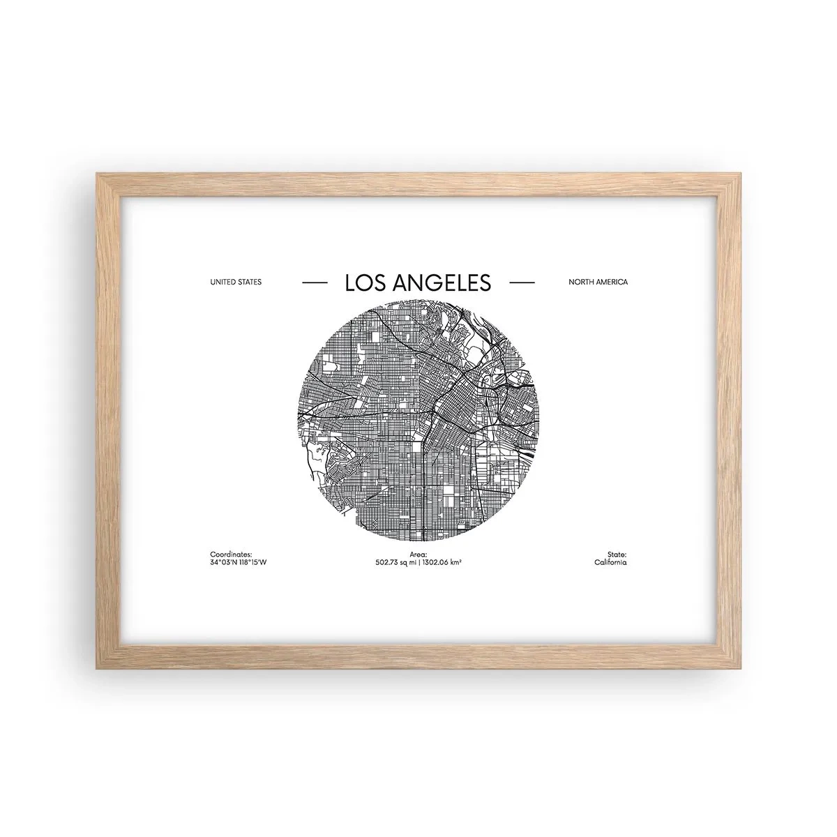 Pôster com moldura de carvalho claro - Anatomia de Los Angeles - 40x30 cm