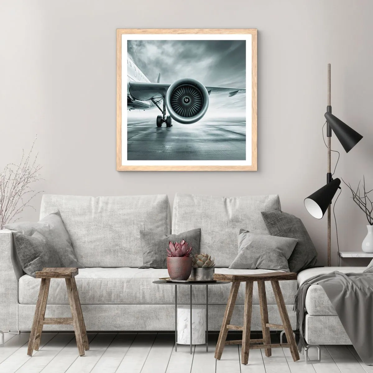 Pôster com moldura de carvalho claro - Há poder! - 60x60 cm