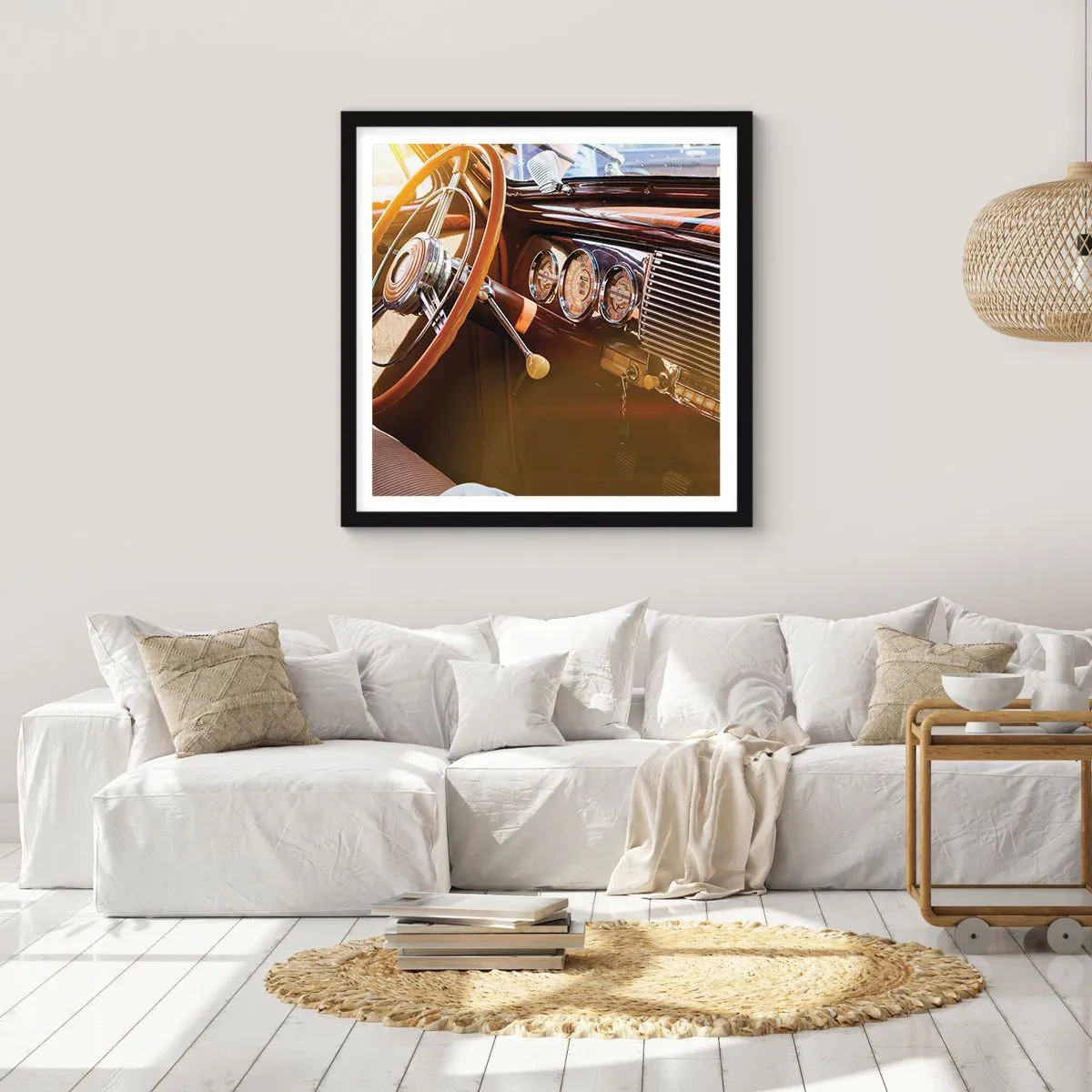 Pôster com moldura preta - Um sopro de luxo do passado - 50x50 cm