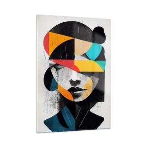 Quadro em vidro - Retrato interior multicolorido - 50x70 cm
