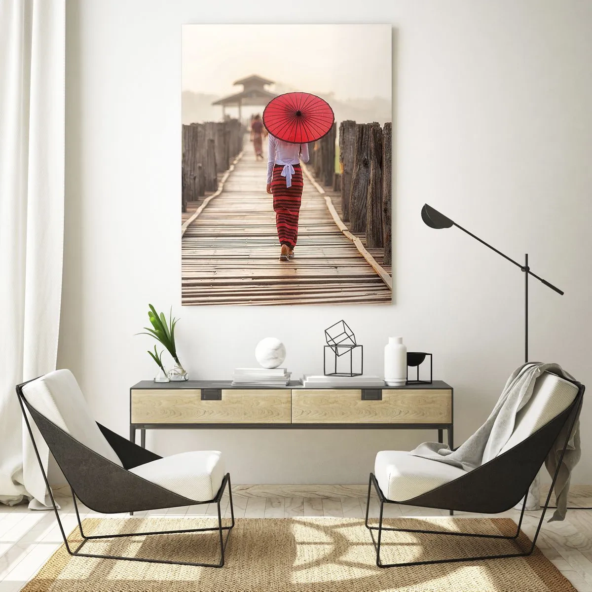 Quadro em vidro - Na ponte velha - 50x70 cm