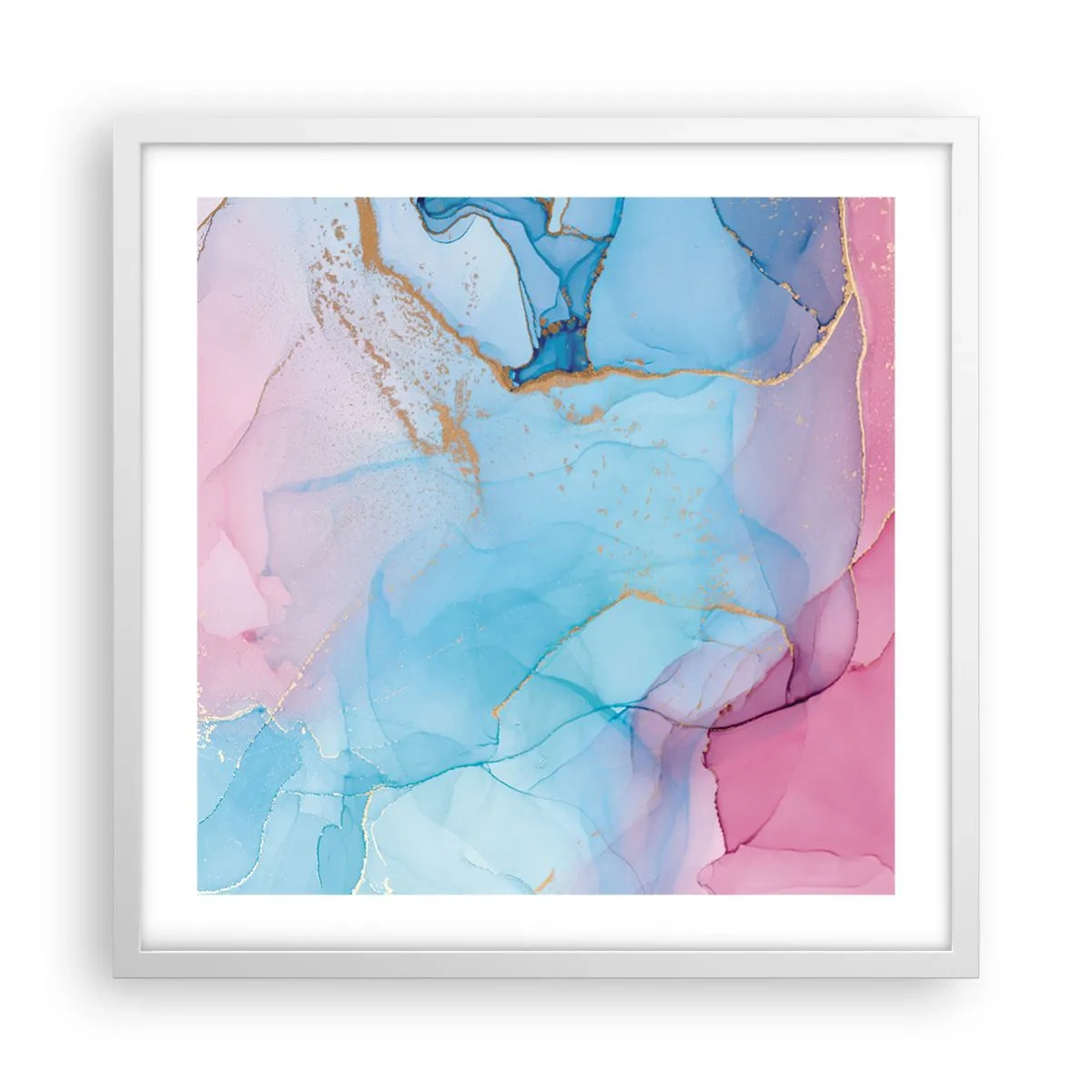 Pôster em moldura branca - Encontro e difusão - 50x50 cm