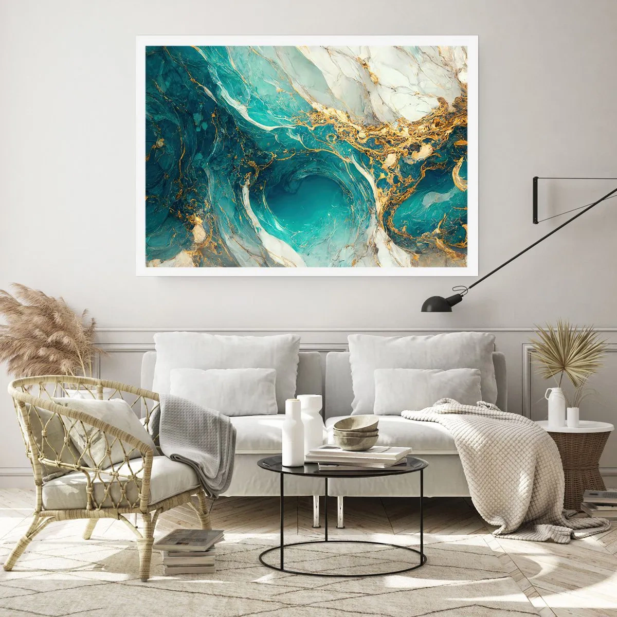 Pôster - Composição com veios d'ouro - 91x61 cm