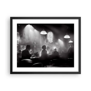 Pôster com moldura preta - Em uma atmosfera de jazz - 50x40 cm