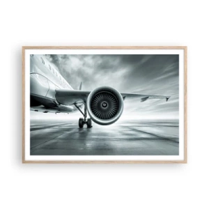 Pôster com moldura de carvalho claro - Há poder! - 100x70 cm