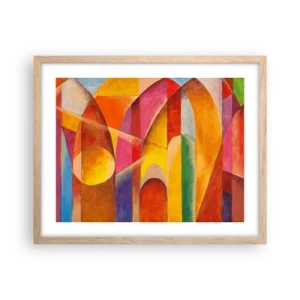 Pôster com moldura de carvalho claro - Catedral do Sol - 50x40 cm