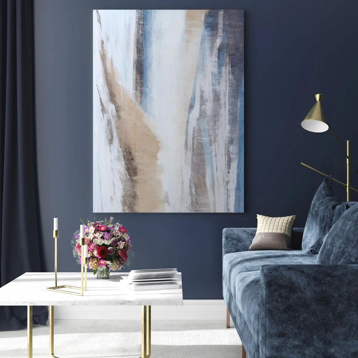 Quadro em vidro - Composição de inverno - 50x70 cm