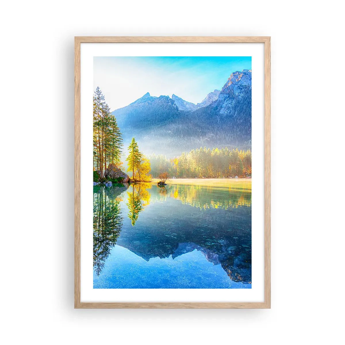 Pôster com moldura de carvalho claro - Majestade e doçura - 50x70 cm