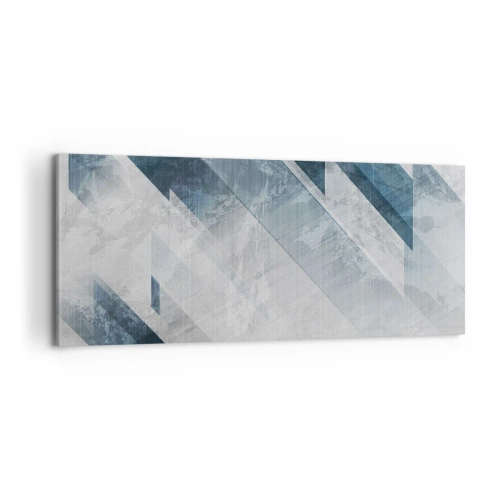 Quadro em tela - Arte espacial – movimento cinzento - 100x40 cm
