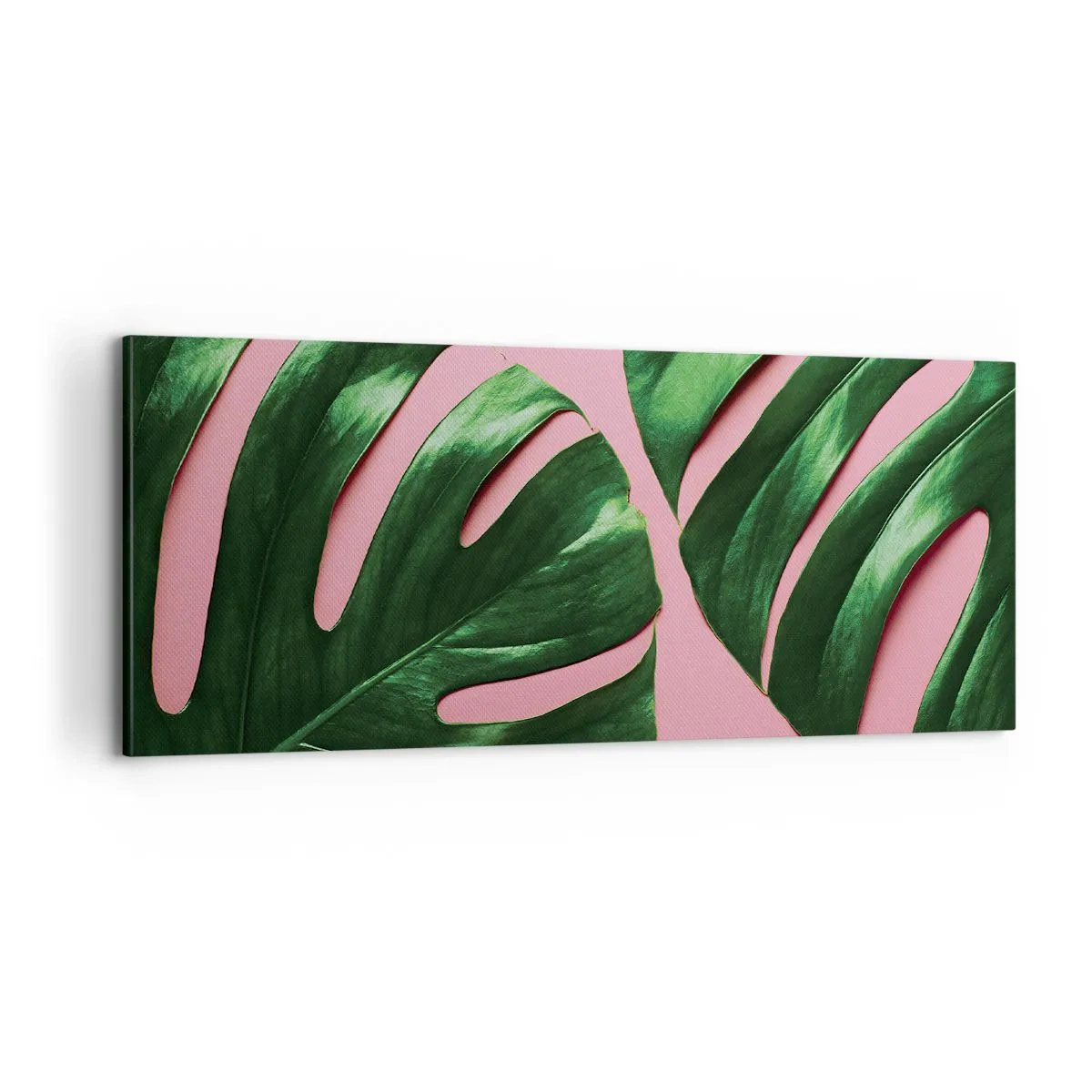Quadro em tela - Encontro verde - 100x40 cm