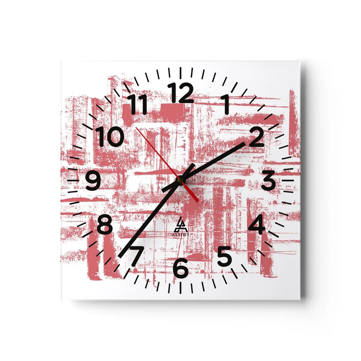 Relógio de parede - Relógio em vidro - Cidade Vermelha - 40x40 cm
