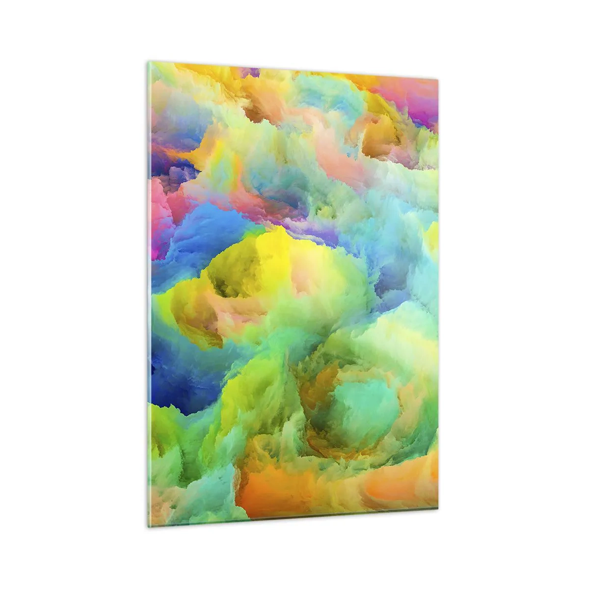 Quadro em vidro - Penugem arco-íris - 50x70 cm