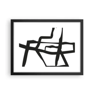 Pôster com moldura preta - Projeto preto e branco - 40x30 cm