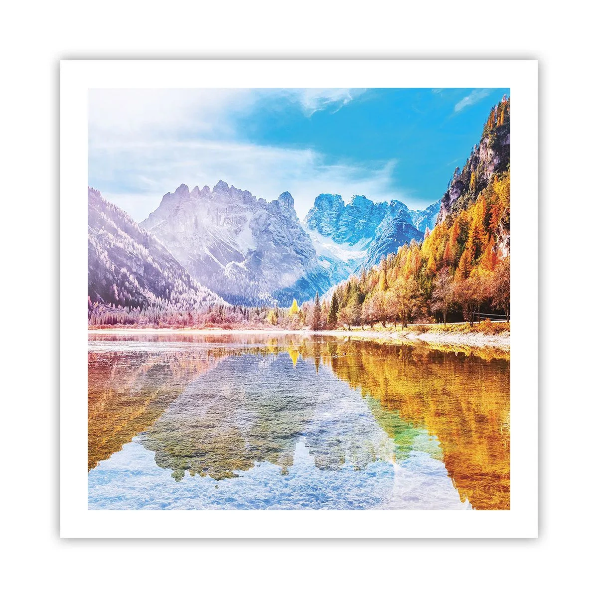 Pôster - E nas montanhas é outono - 60x60 cm