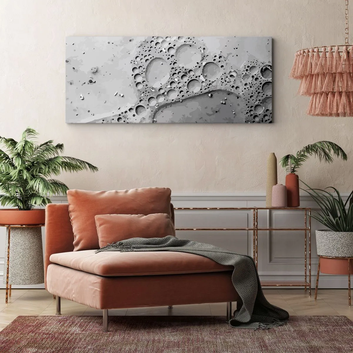 Quadro em tela - Vestígio de espuma - 140x50 cm