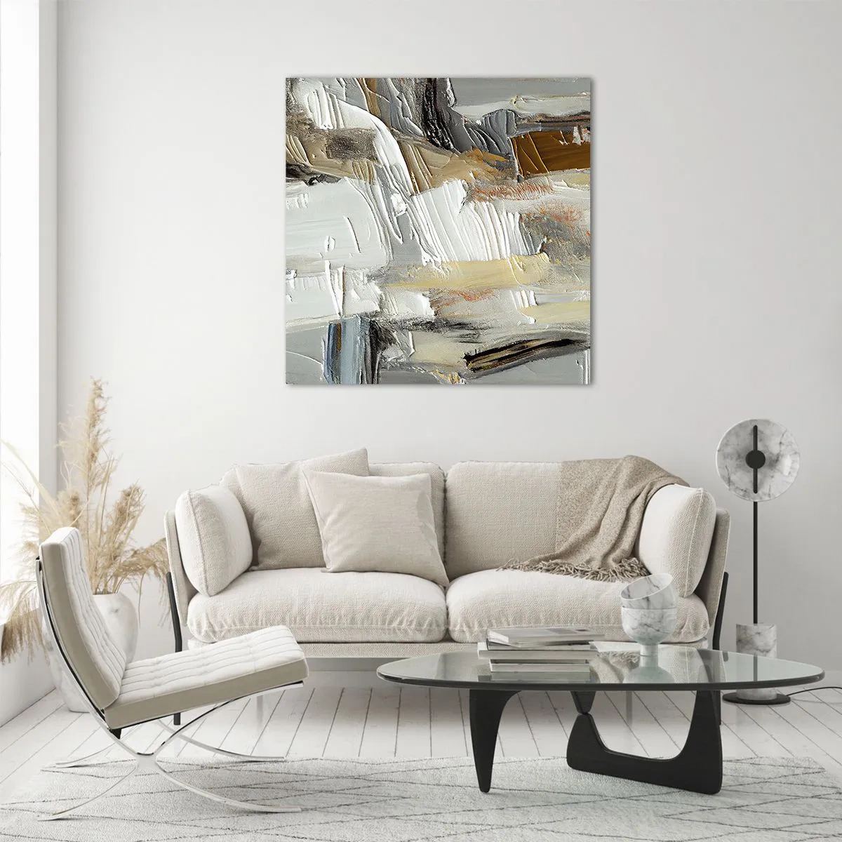 Quadro em vidro - Camadas coloridas - 30x30 cm