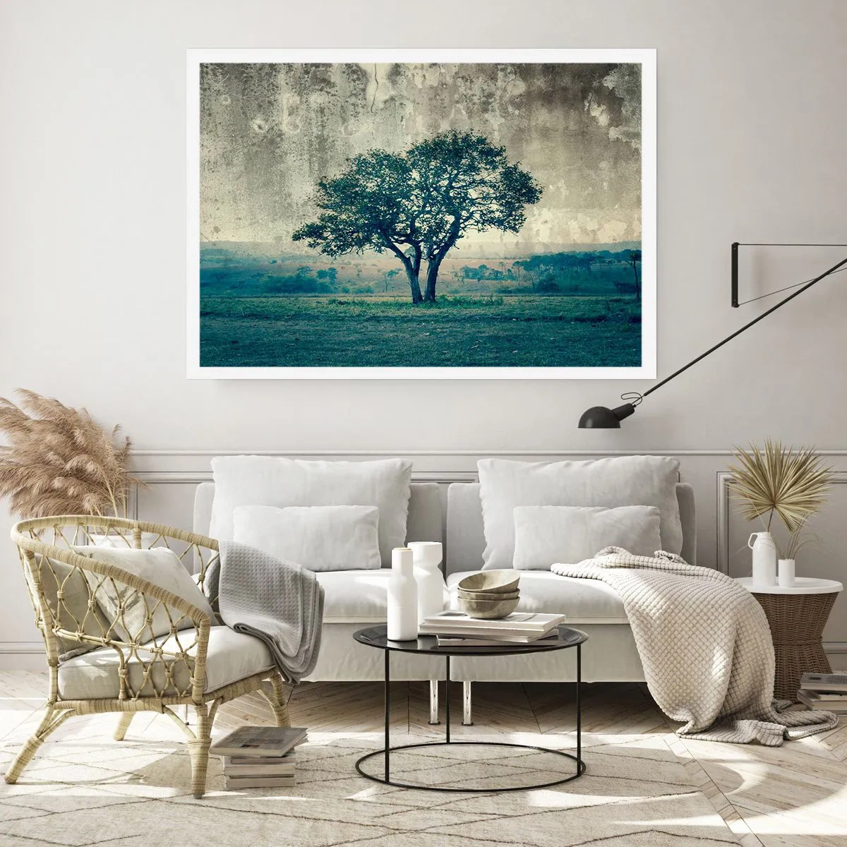 Pôster - Uma macieira num prado azul? - 91x61 cm