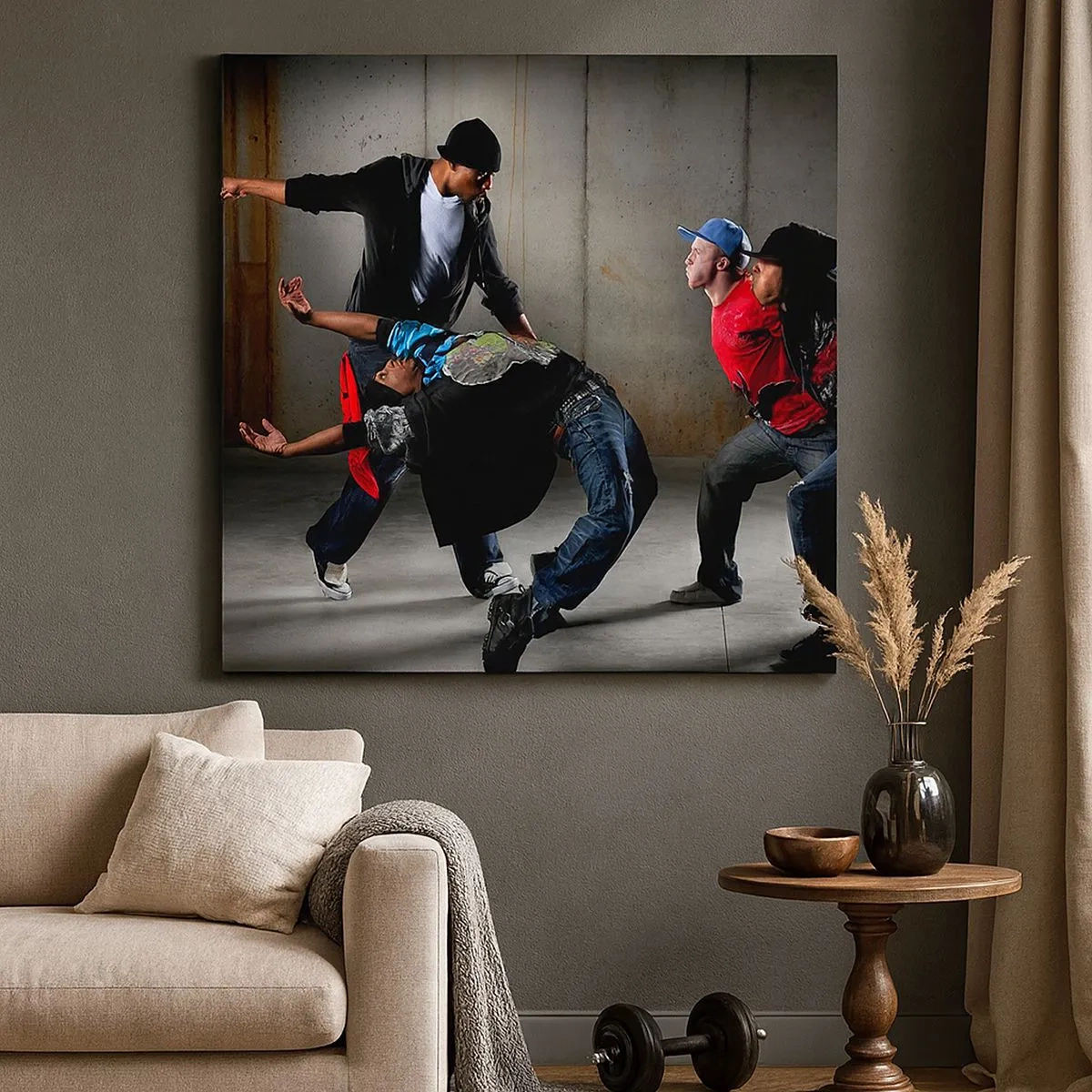 Quadro em tela - Dançando com o vento da rua - 30x30 cm