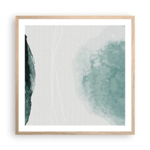 Pôster com moldura de carvalho claro - Encontro com a neblina - 60x60 cm