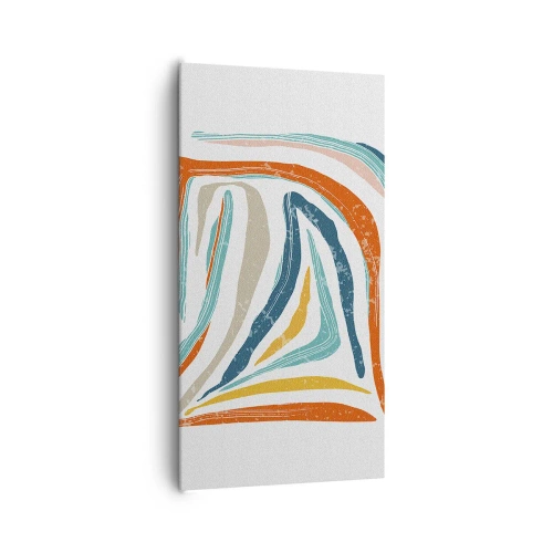 Quadro em tela - Abstração com um sorriso amigável - 65x120 cm