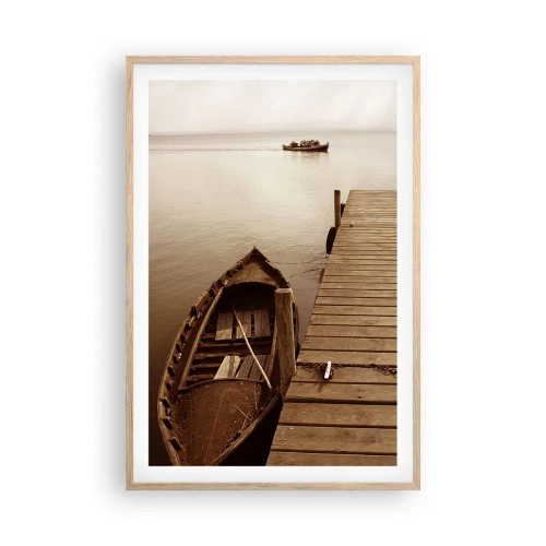 Pôster com moldura de carvalho claro - Paz de espírito - 61x91 cm