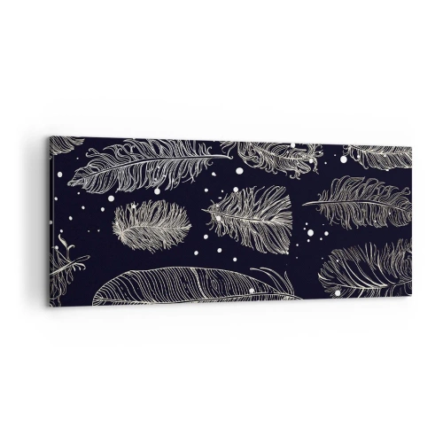 Quadro em tela - Rendas de penas - 100x40 cm