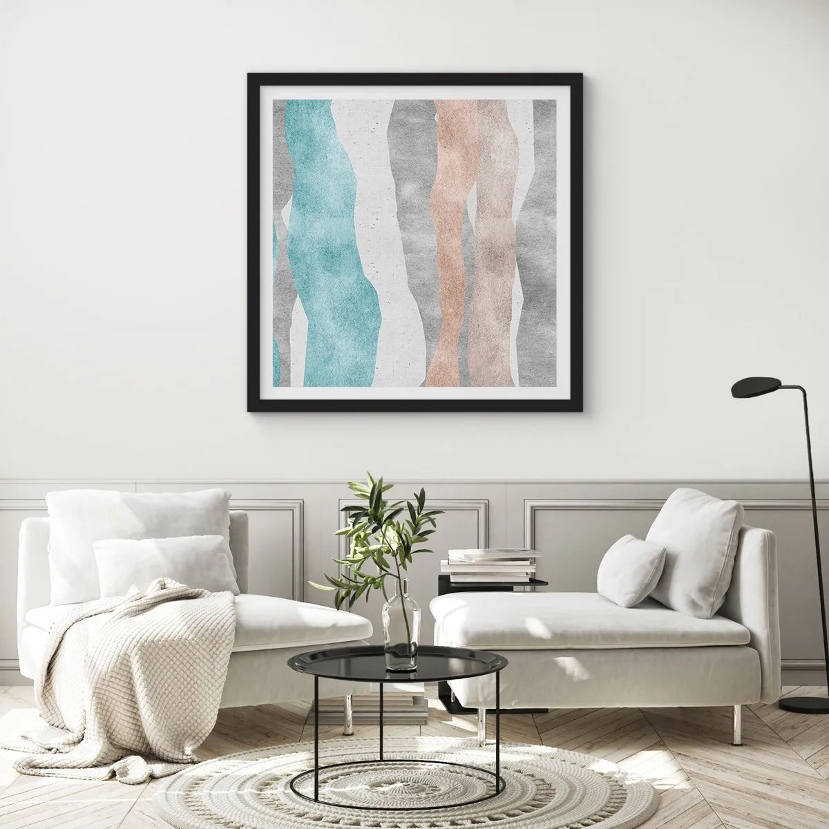 Pôster com moldura preta - Um estudo de proximidade - 40x40 cm