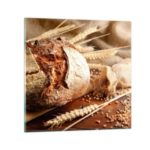 Quadro em vidro - Apetitoso, perfumado, crocante - 30x30 cm