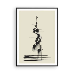 Pôster com moldura preta - Abstração apressada - 70x100 cm
