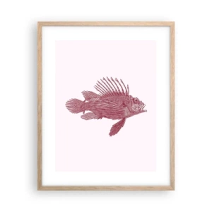 Pôster com moldura de carvalho claro - Um habitante de águas exóticas - 40x50 cm