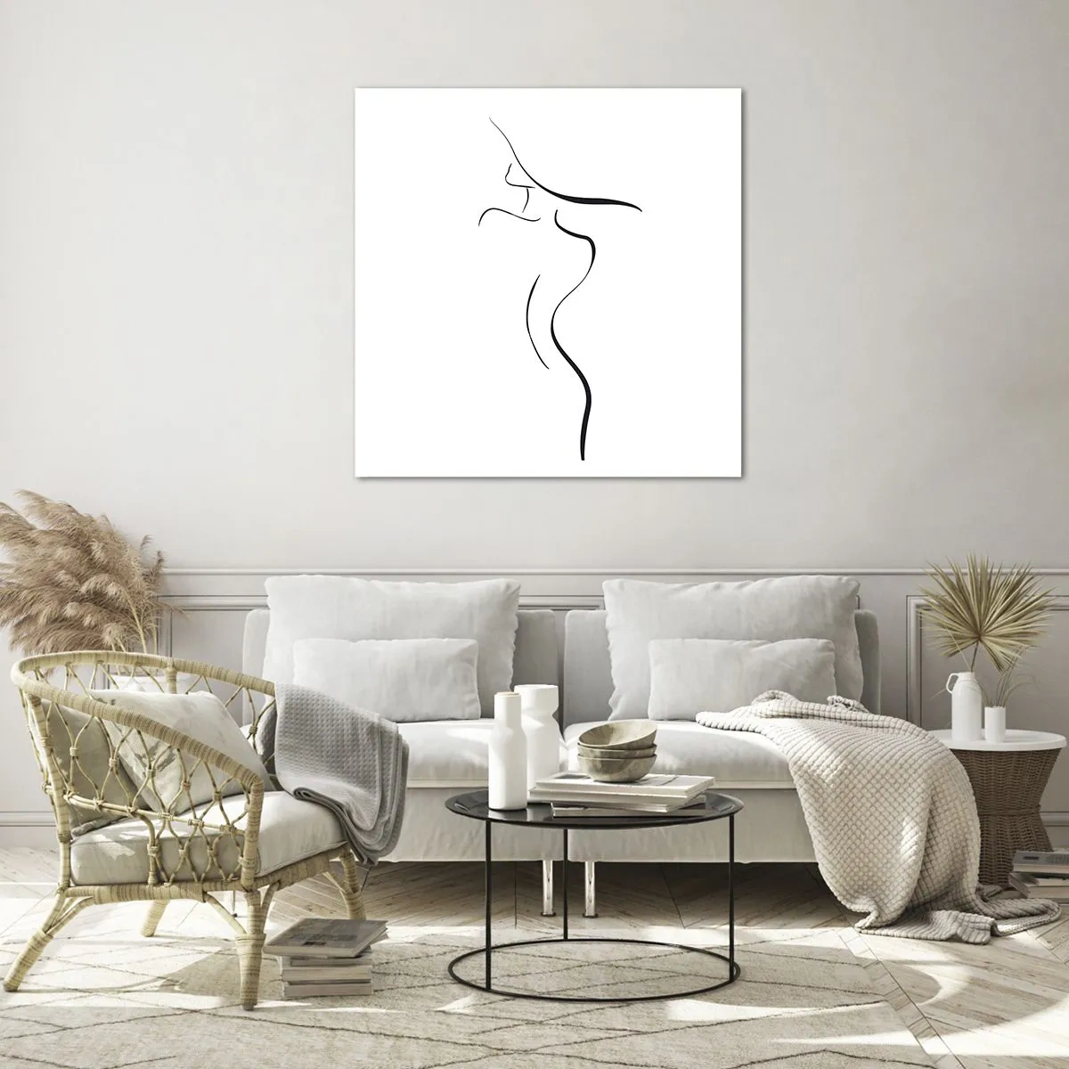 Quadro em vidro - Elusiva como uma onda - 60x60 cm