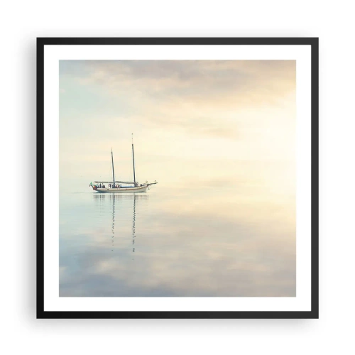 Pôster com moldura preta - Num mar de silêncio - 60x60 cm