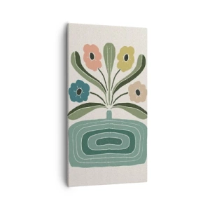 Quadro em tela - Buquê simétrico - 55x100 cm