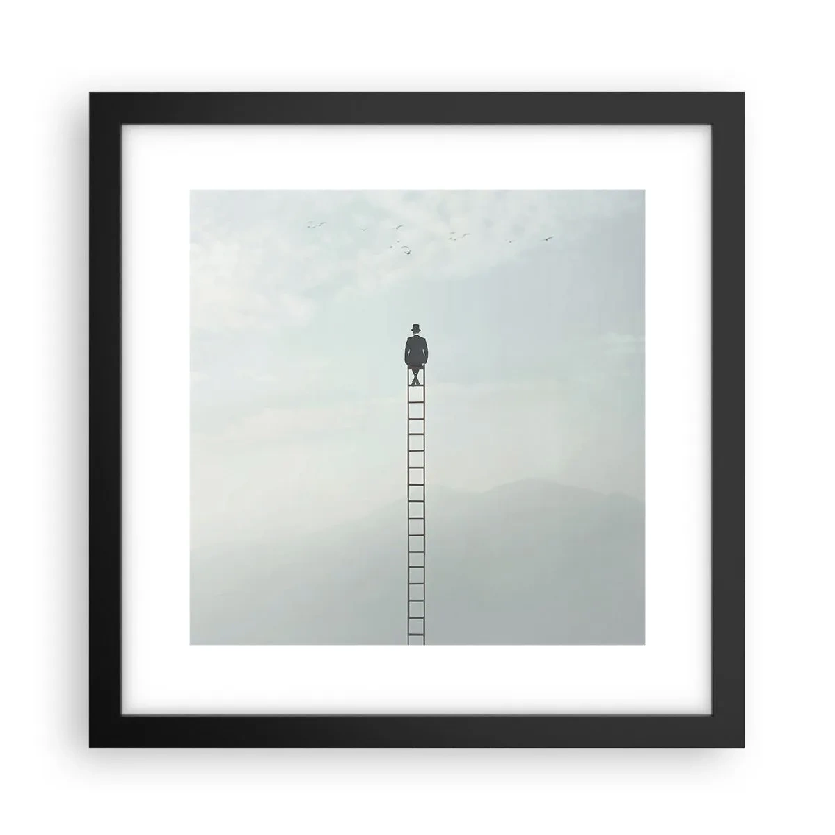 Pôster com moldura preta - Vá além - 30x30 cm