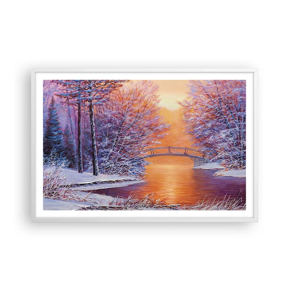 Pôster em moldura branca - Vamos nos encontrar aqui - 91x61 cm