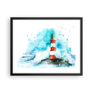 Pôster com moldura preta - Unidade dos elementos da natureza - 50x40 cm