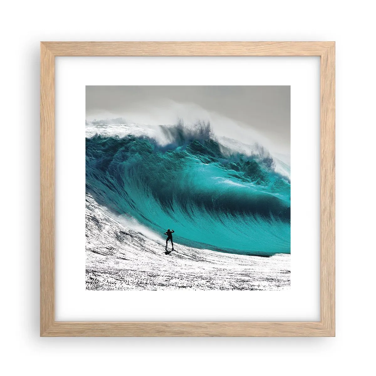 Pôster com moldura de carvalho claro - Desafio aceite - 30x30 cm