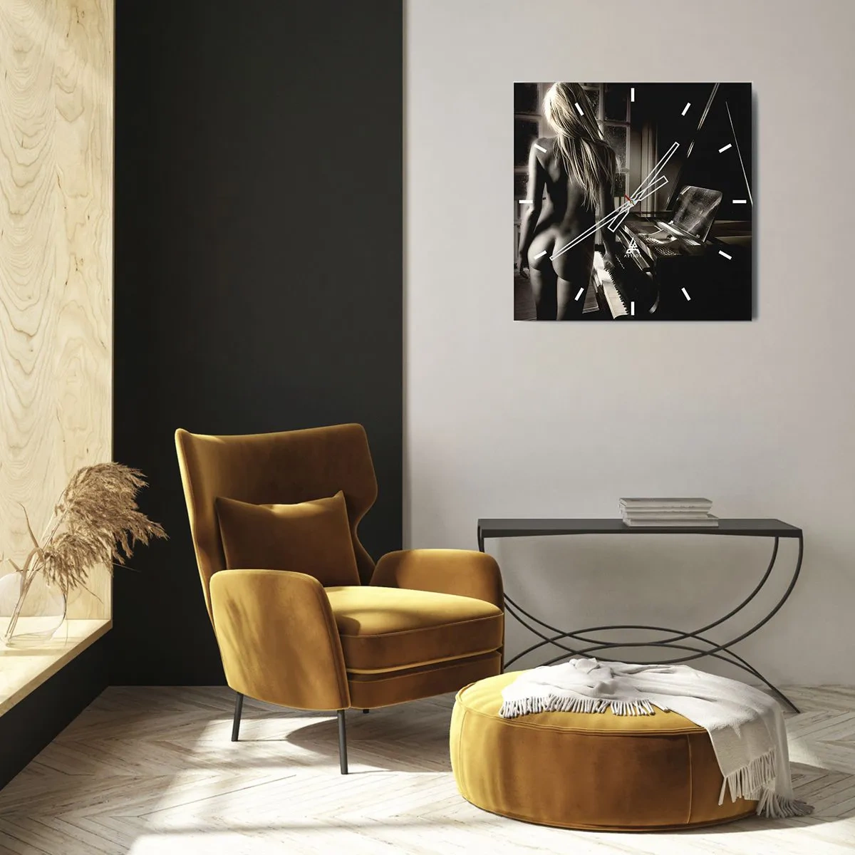 Relógio de parede - Relógio em vidro - Harmonia perfeita da noite - 40x40 cm