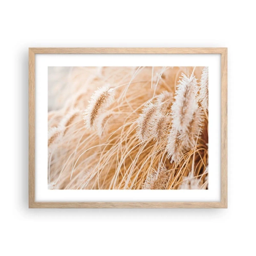 Pôster com moldura de carvalho claro - O murmúrio dourado das plantas - 50x40 cm
