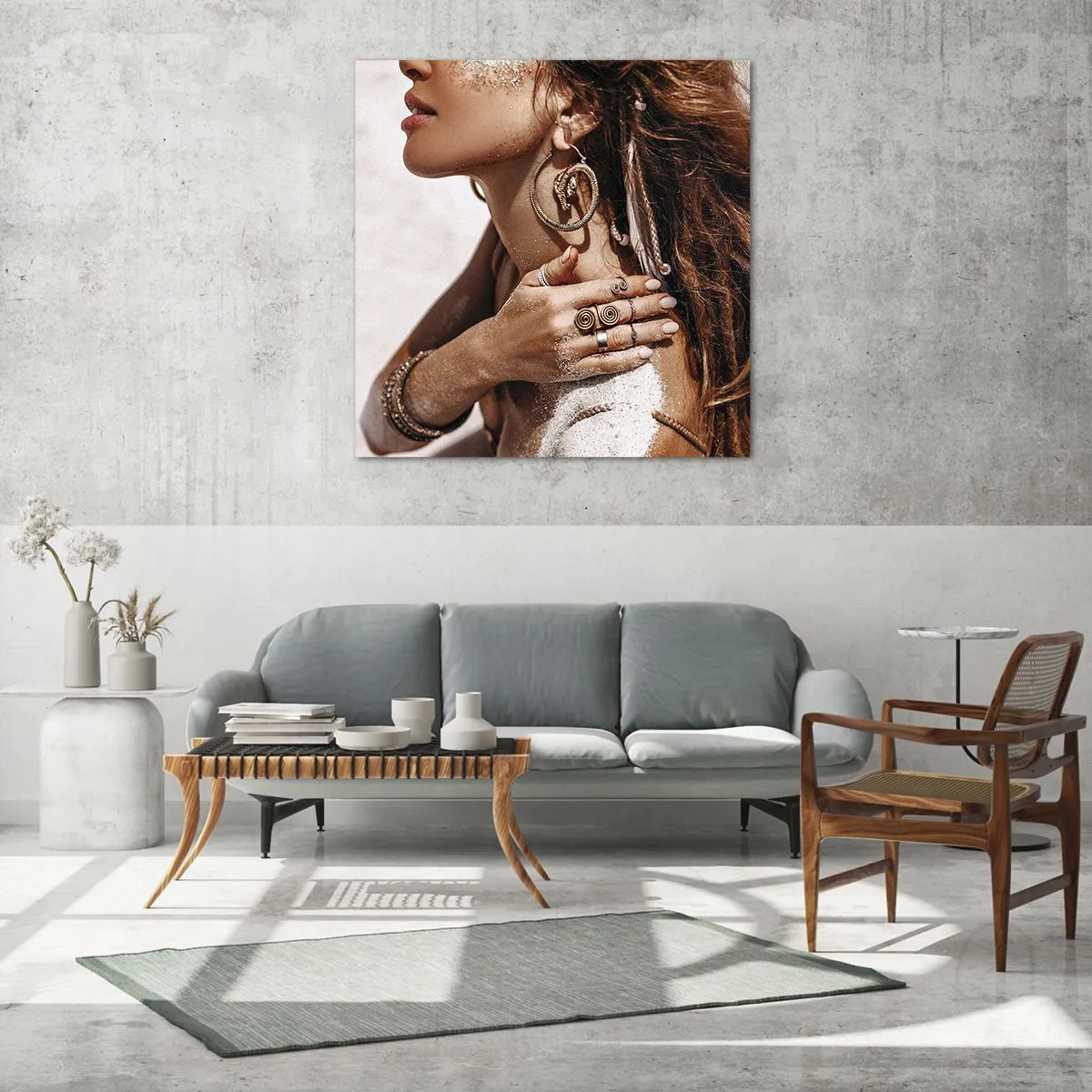 Quadro em vidro - A rainha da praia selvagem - 70x70 cm