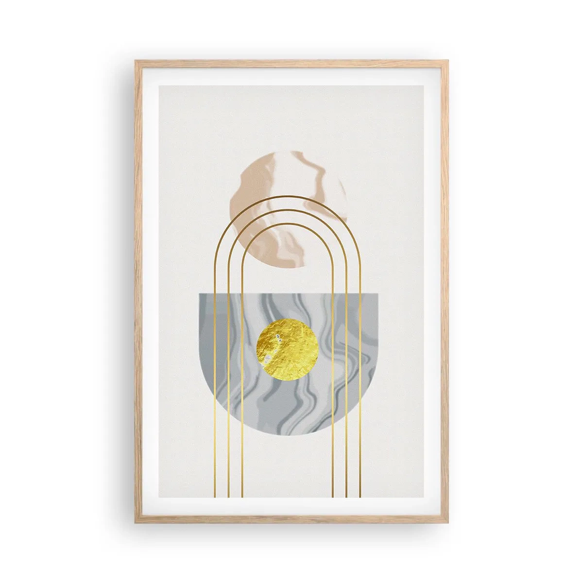 Pôster com moldura de carvalho claro - Brilho e claridade - 61x91 cm