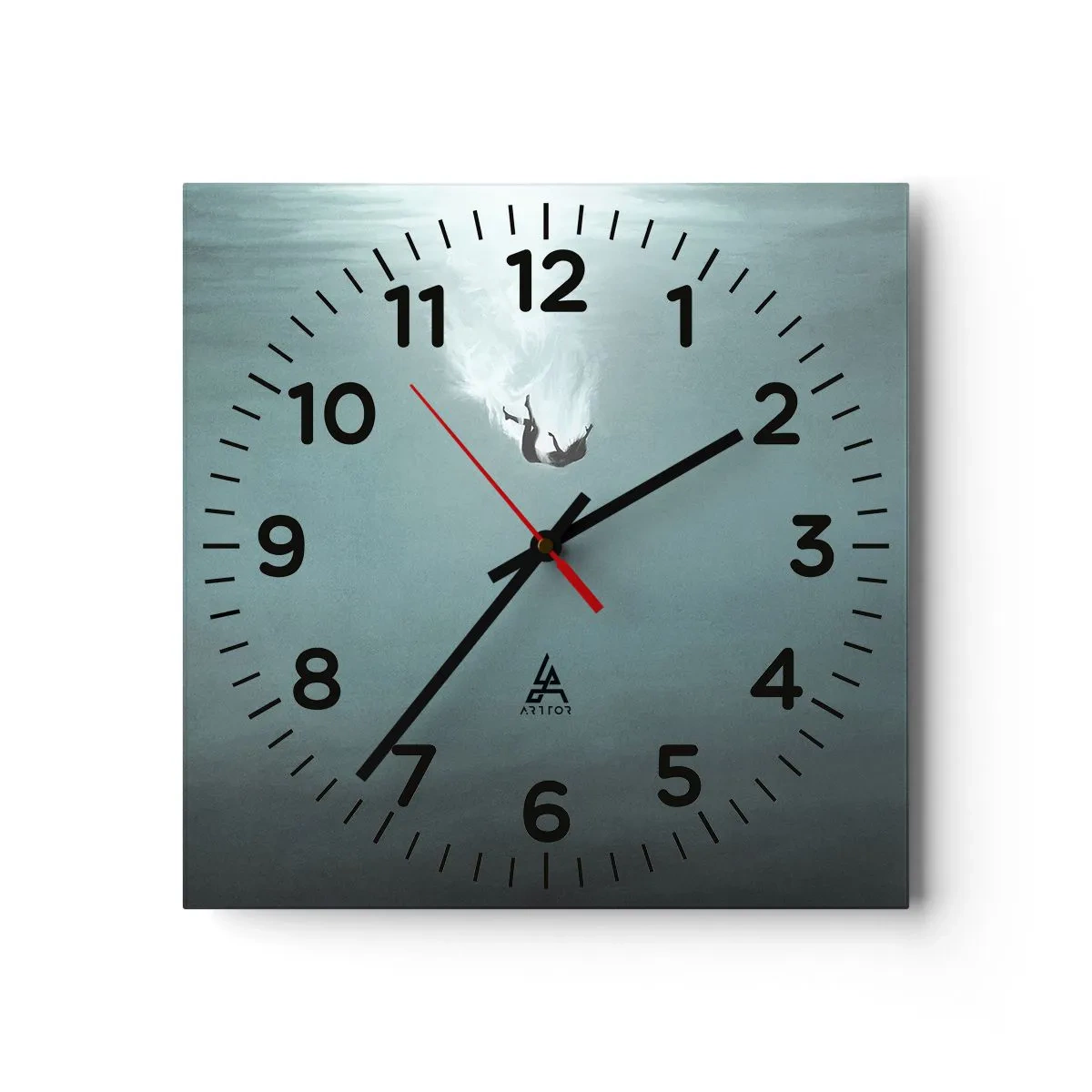 Relógio de parede - Relógio em vidro - Nos braços do oceano - 30x30 cm