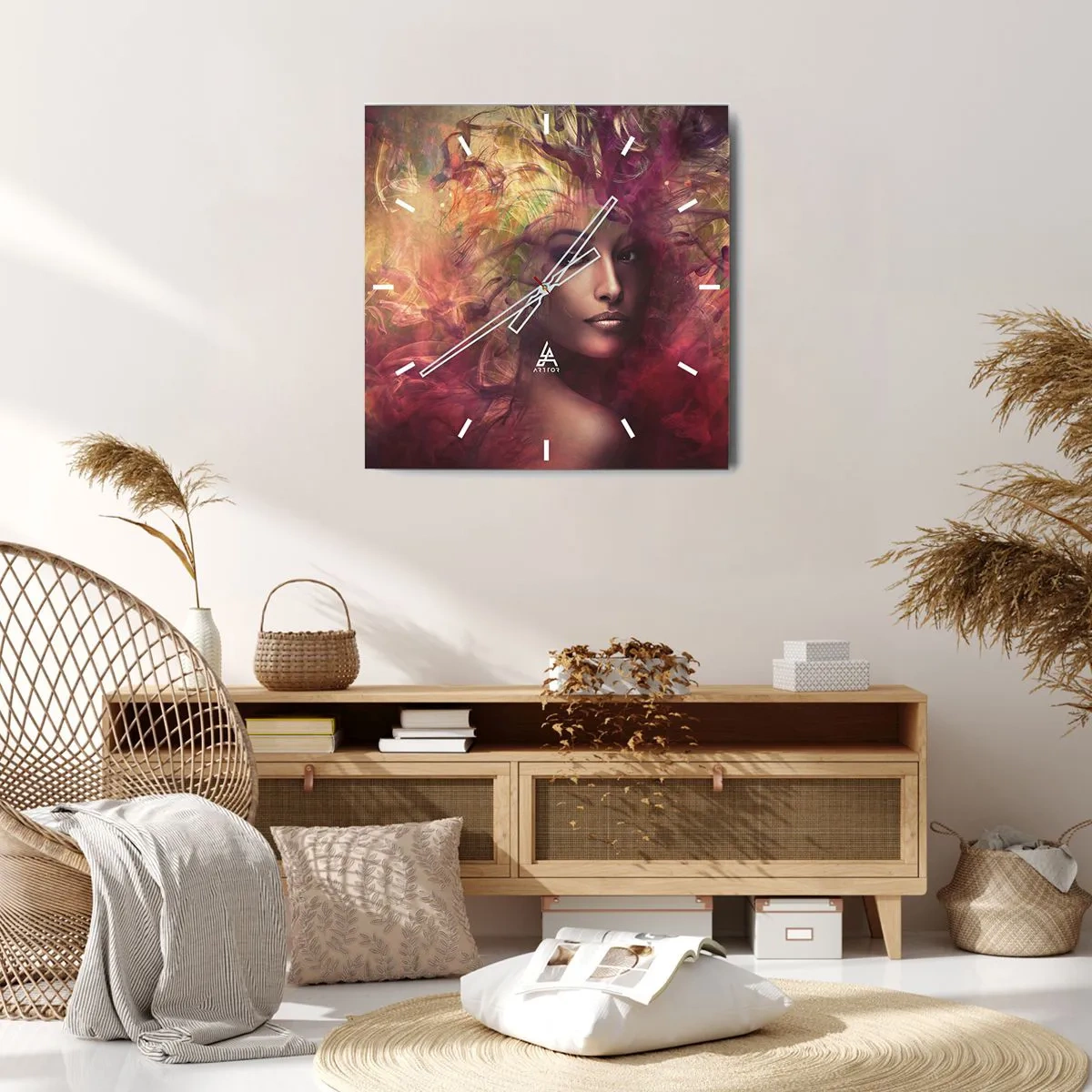 Relógio de parede - Relógio em vidro - Estou aqui! - 30x30 cm