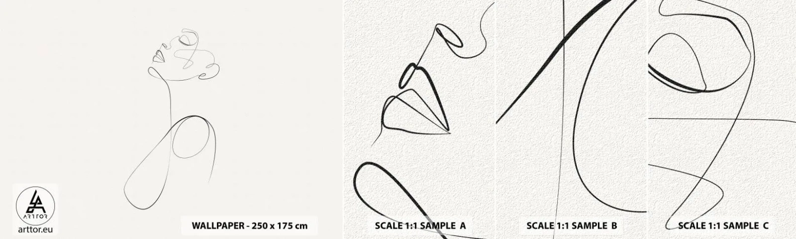Amostra de Papel de Parede Standard Eco - Enrolada em sonhos - Mulher, Gráficos, Pedaço - 100x30 cm