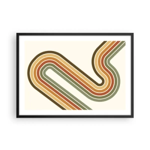 Pôster com moldura preta - Ziguezague para o destino - 70x50 cm