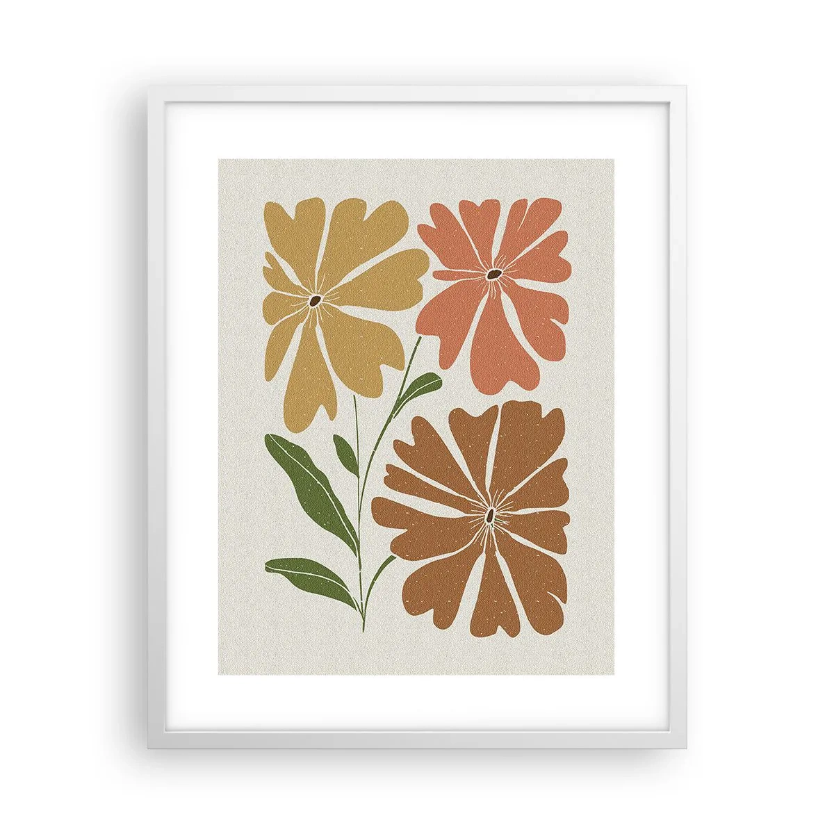 Pôster em moldura branca - Natureza e geometria - 40x50 cm