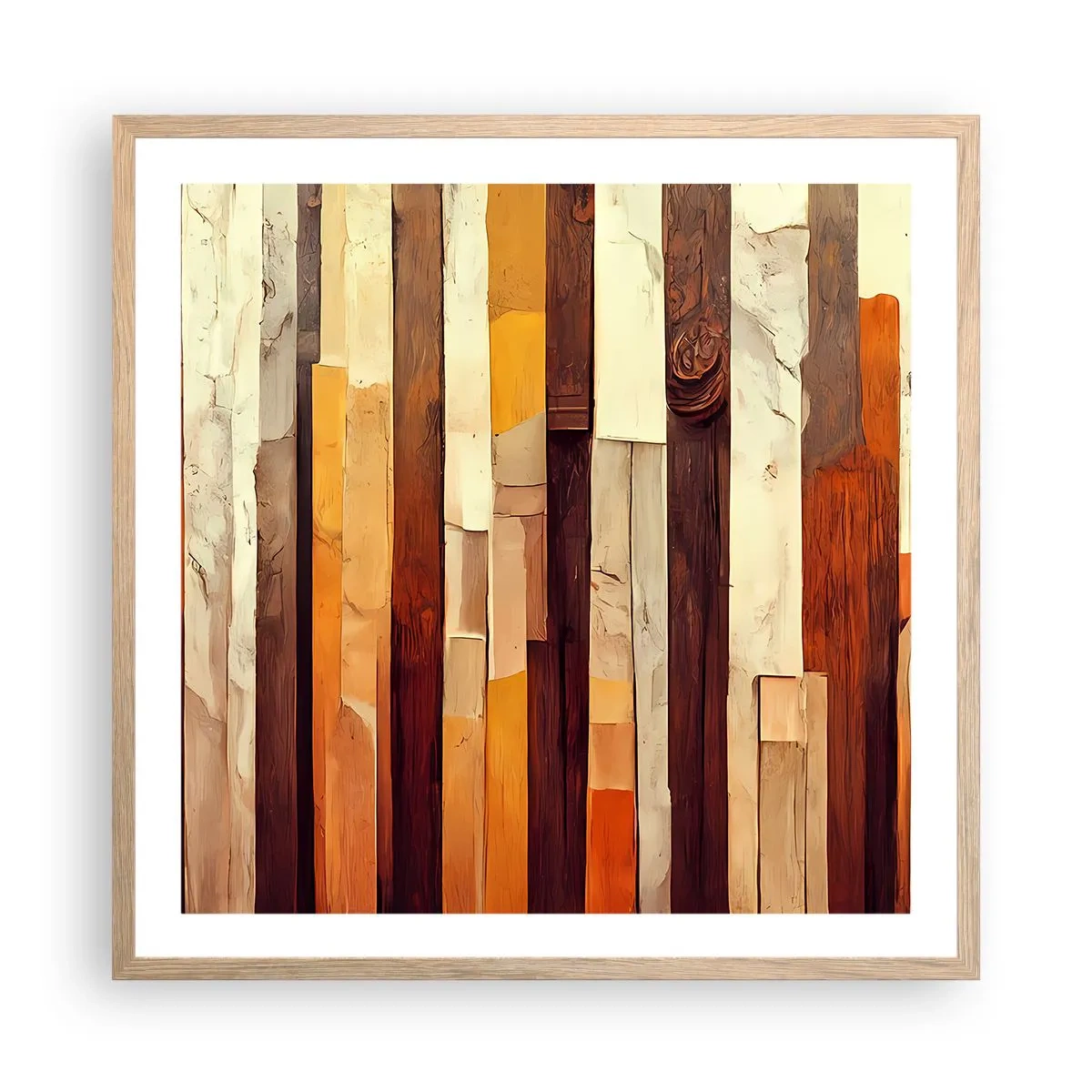 Pôster com moldura de carvalho claro - Hino das árvores da floresta - 60x60 cm