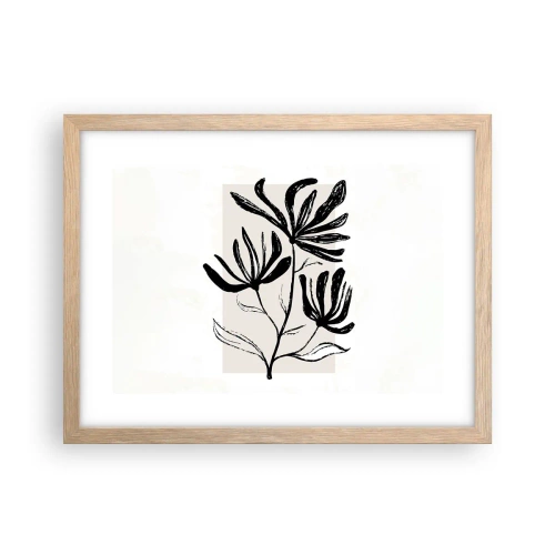 Pôster com moldura de carvalho claro - Esboço para o herbário - 40x30 cm