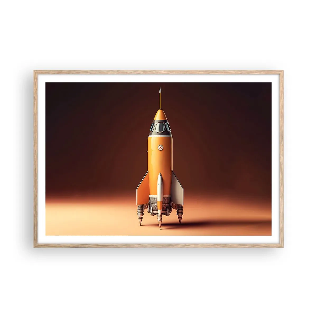 Pôster com moldura de carvalho claro - Tudo começa com um sonho - 100x70 cm