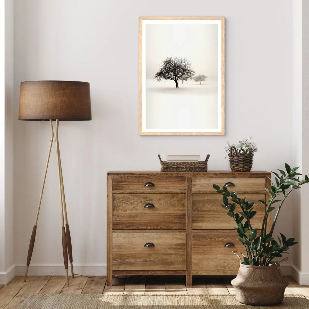 Pôster com moldura de carvalho claro - Sono de inverno - 70x100 cm